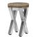 JUANA | Gastro Barstol | B:H 40 x 81 cm | Rustfrit stål / Taupe | Lædersæde: Taupe | uden ryg