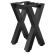 JUANA | Bistro Barhocker Gestell | L: B: H: 39 x 40  x 73cm | 2 x Verbinder | Schwarz 