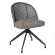 Jules | Bistro Stuhl | Grau | Stoff/Textil | Rattan Schwarz | Drehfuß