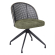 Jules | Bistro Stuhl | Grün | Stoff/Textil | Rattan Schwarz | Drehfuß