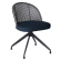 Jules | Chaises de bistrot | Bleu | Velours | Rotin noir | Rotation