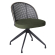 Jules | Sedia da Bistro | Verde | Velluto | Rattan Nero | Girevole