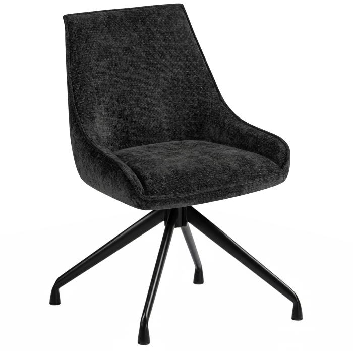 Kalina | Chaise d'hôtel | Noir | Tissu | Piètement pivotant