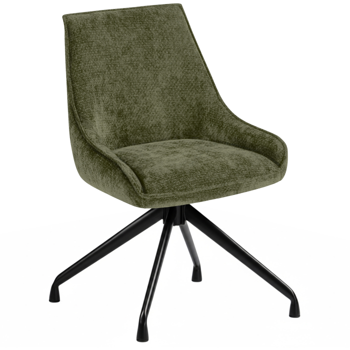 Kalina | Sedia da hotel | Verde | Tessuto/Tessuto | Base girevole