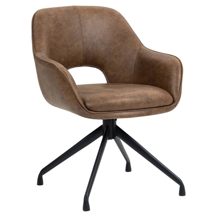 KATARINA | Hotellituoli | Nahka | Ruskea | Pyörivä jalusta