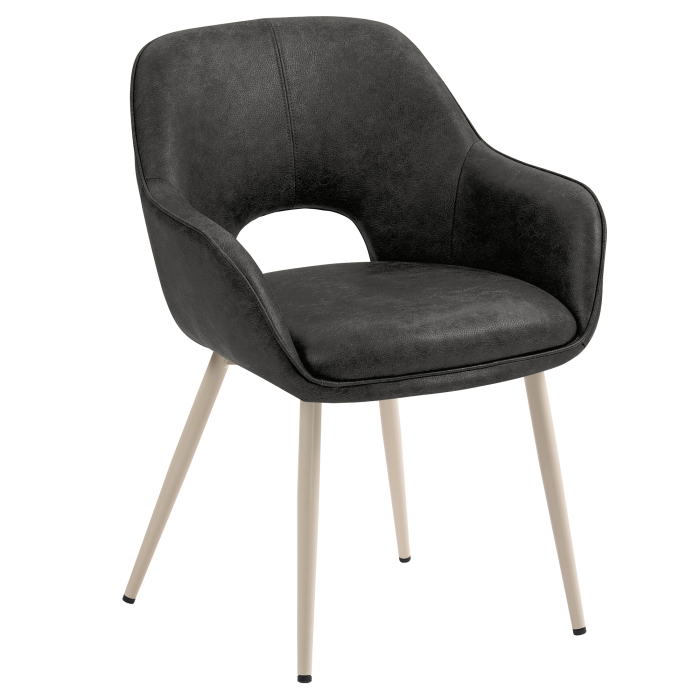 KATARINA | Silla de hotel | Cuero | Negro