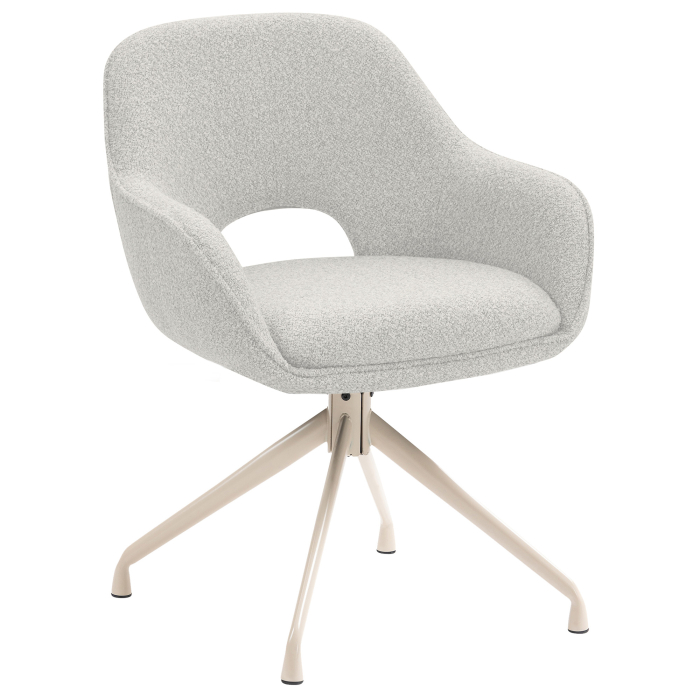 KATARINA | Hotellstol | Teddytyg | Krämfärgad | Vridbar bas