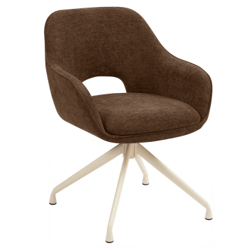 KATARINA | Chaise d'hôtel | Tissu | Marron | Piètement pivotant