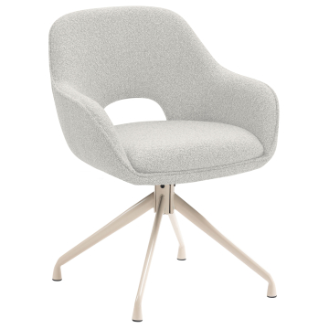 KATARINA | Hotellstol | Teddystoff | Kremfarget | Svingbar base