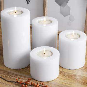 KATE | Świeczka Tealight | 20cm | Biała | Plastikowa | Okrągła