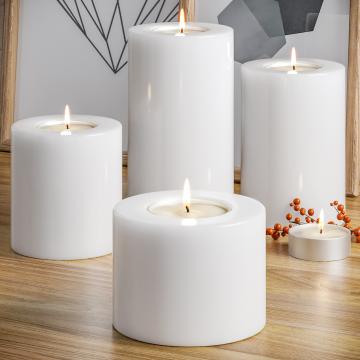 KATE | Candle Holder | White | Ø5,5xH8cm | Plastic | Round
