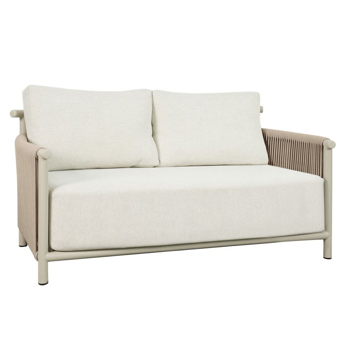 KELLY | Bistro Terrassen 2-er Sitzbank | Creme | + Sitzkissen