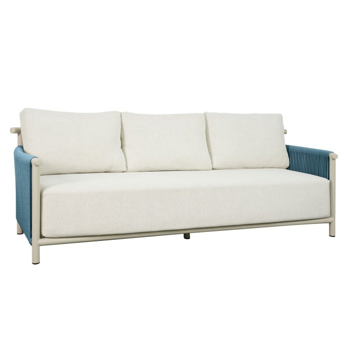 KELLY | Bistro Terrassen 3-er Sitzbank | Blau | + Sitzkissen