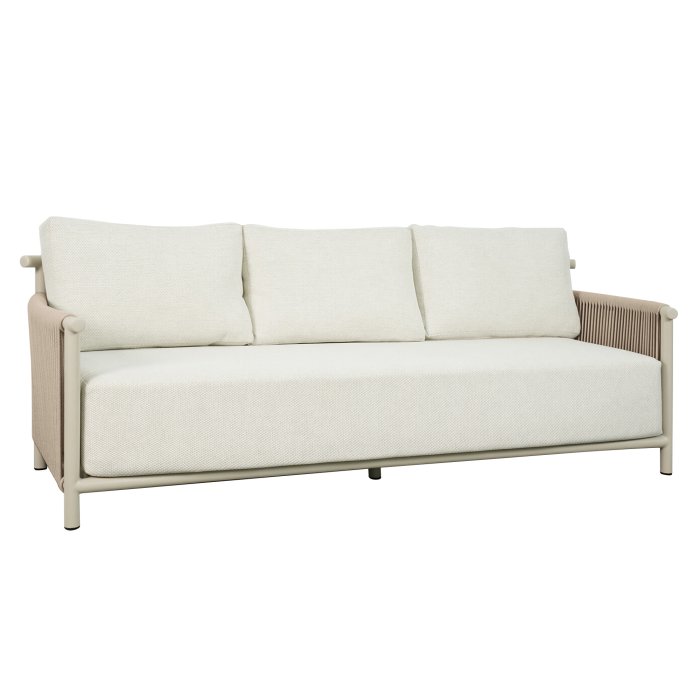 KELLY | Bistro Terrassen 3-er Sitzbank | Creme | + Sitzkissen