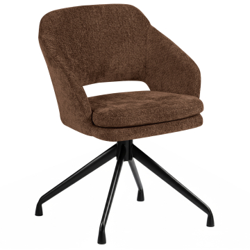 Kiara | Hotel Stuhl | Dunkel Braun | Stoff/Textil | Drehfuß