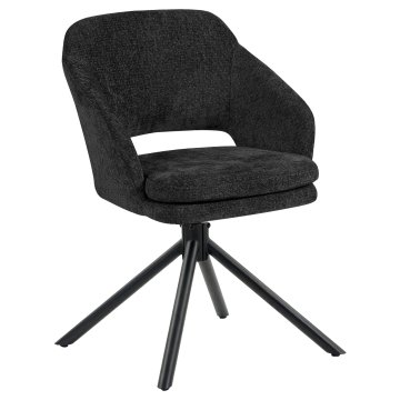 Kiara | Hotel Stuhl | Schwarz | Stoff/Textil | Drehfuß