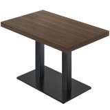 KM | Bistrotafel | 130 x 80 cm | H 77 cm | Walnoot | Onderstel: Zwart