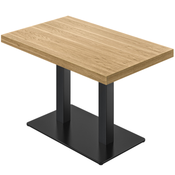 KM | Table de bistro | 120 x 70 cm | H 77 cm | Chêne | Structure : Noir