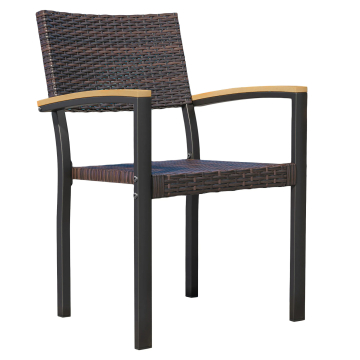 KORFU | Bistro Rotan Stoel | Bruin | Rattan | Stapelbaar