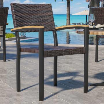 KORFU | Bistro Rattanstuhl | Braun | Rattan | Stapelbar