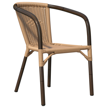 KOS | Bistro Rattanstuhl | Beige | Rattan | Stapelbar
