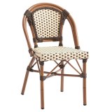 KRETA | Francuskie krzesło rattanowe + podłokietnik | Czarno-biały