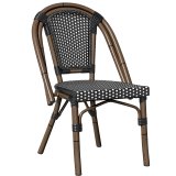 KRETA | Französischer Rattanstuhl | Schwarz & Weiß | Rattan/Bambus | Stapelbar
