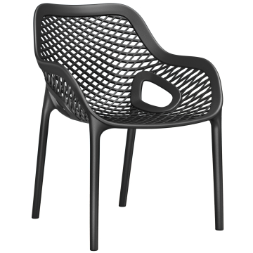 KRABI ARM | Kunstof Horeca Stoel | Zwart | Plastic | Stapelbaar