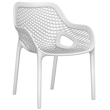 KRABI ARM | Sedia bistrot plastica | Bianco | Plastica | Impilabile