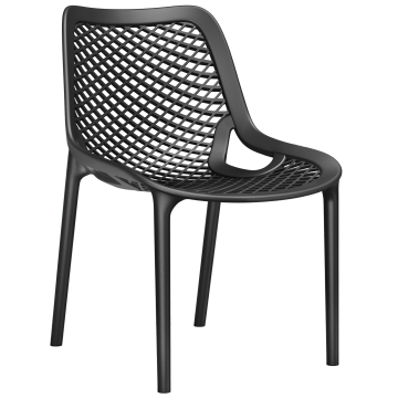 KRABI | Sedia bistrot plastica | Nero | Plastica | Impilabile