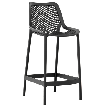 KRABI | Sgabello da bar in plastica | Nero | Plastica