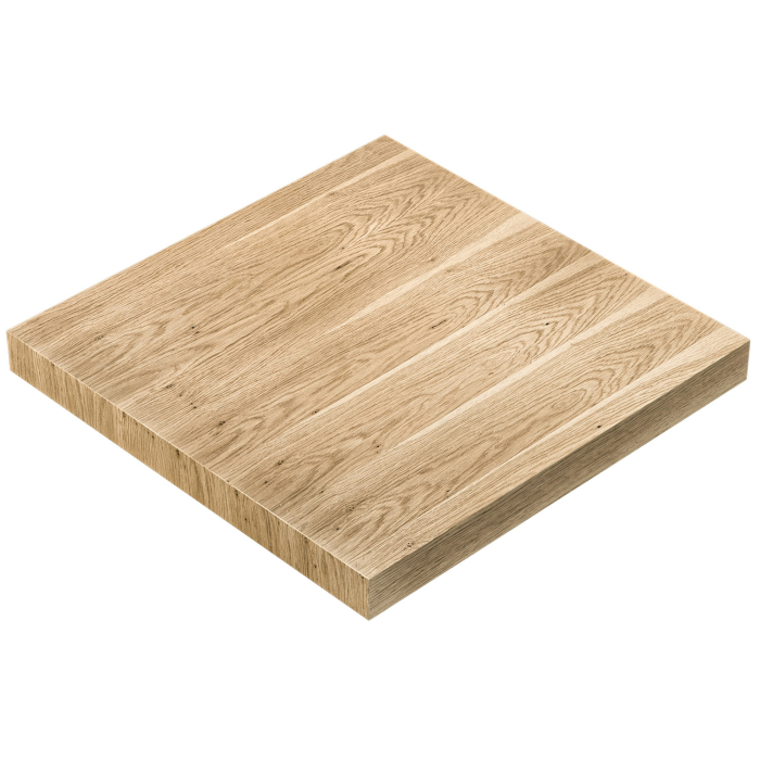 KUBA | Cateringbordplate | 100 x 100 cm | 6 cm tykk | Eik