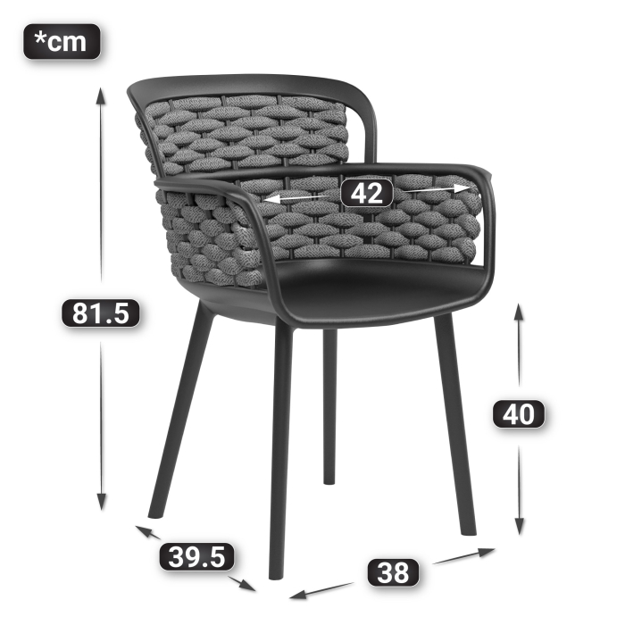 EMMA | Sedia da esterno Bistro | Plastica | Nero EMMA | Sedia da esterno Bistro | Plastica | Nero