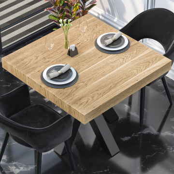 KUBA | Gastro Tischplatte | 100 x 100 cm | 6cm | Eiche