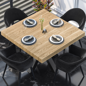 KUBA | Gastro Tischplatte | 120 x 120 cm | 6cm | Eiche