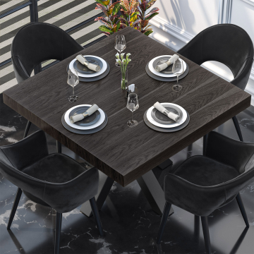 KUBA | Gastro Tischplatte | 120 x 120 cm | 6cm | Schwarz