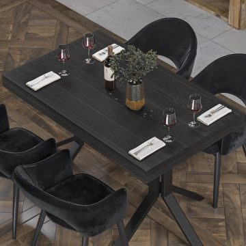 KUBA | Gastro Tischplatte | 130 x 80 cm | 6cm | Schwarz
