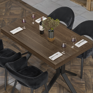 KUBA | Gastro Tischplatte | 130 x 80 cm | 6cm | Walnuß