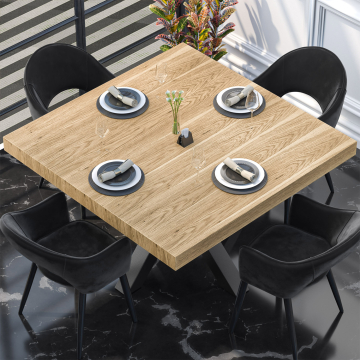 KUBA | Gastro Tischplatte | 140 x 140 cm | 6cm | Eiche