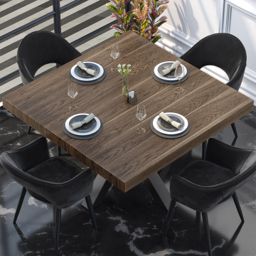 KUBA | Gastro Tischplatte | 140 x 140 cm | 6cm | Walnuß