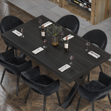 KUBA | Blat stołowy gastro | 200 x 100 cm | 6 cm | Czarny