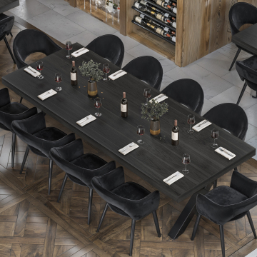 KUBA | Gastro Tischplatte | 300 x 120 cm | 6cm | Schwarz
