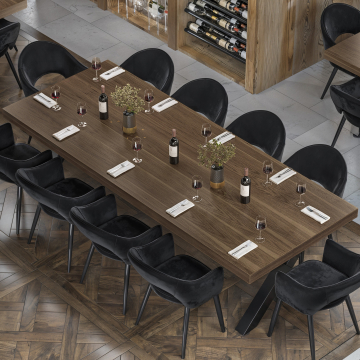 KUBA | Gastro Tischplatte | 300 x 120 cm | 6cm | Walnuß