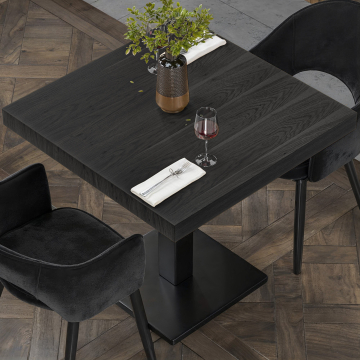 KUBA | Gastro Tischplatte | 80 x 80 cm | 6cm | Schwarz