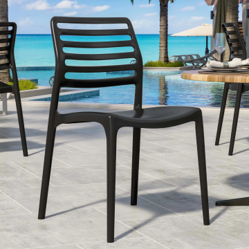 MONTREAL | Plaststol | Svart | plast | Stabelbar