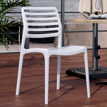 MONTREAL | Plaststol | Hvit | plast | Stabelbar
