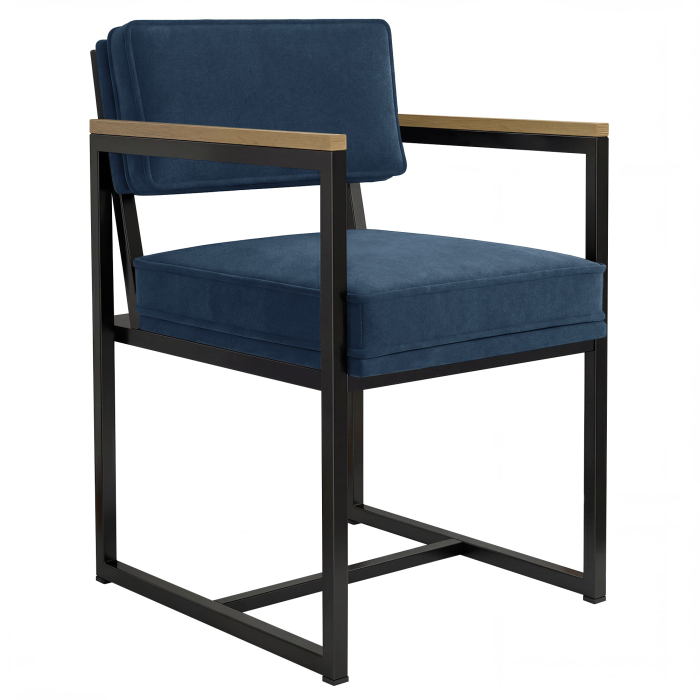 KYLA | Designerstuhl | Samt | Blau