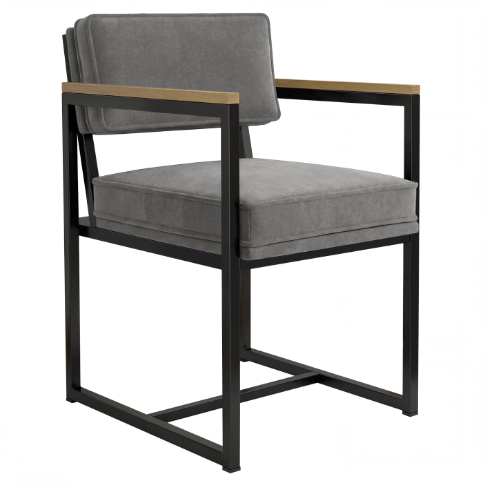 KYLA | Designerstuhl | Samt | Grau