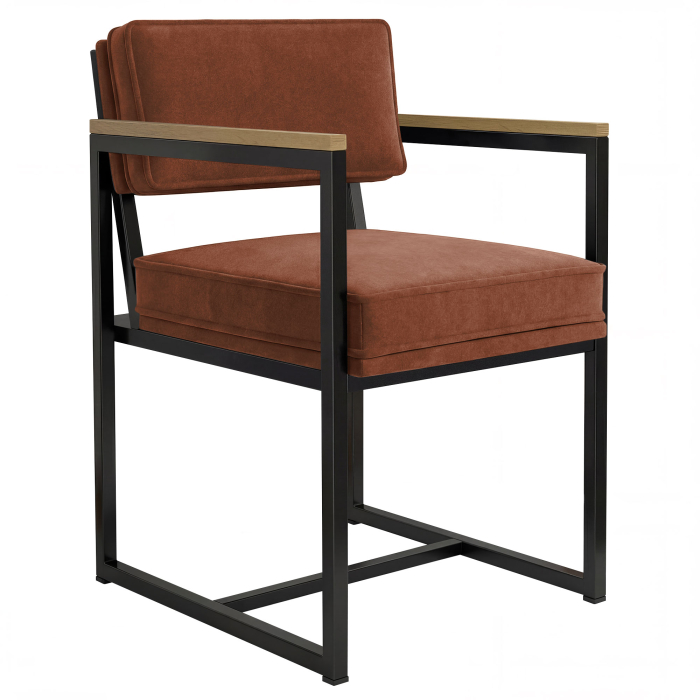 KYLA | Designerstuhl | Samt | Rot Bronze