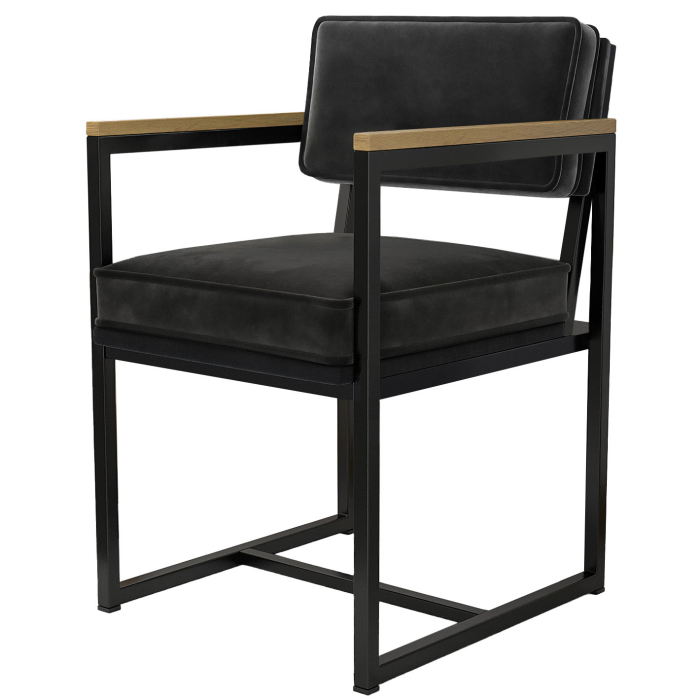 KYLA | Fauteuil Met Metalen Frame | Fluweel | Zwart